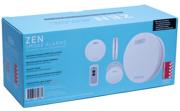 ZEN Photoelectric Interconnected Smoke Alarm - 10 Pack - Back Box Image