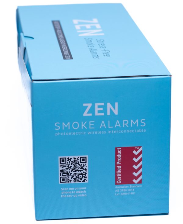 ZEN Photoelectric Interconnected Smoke Alarm - 10 Pack - Right Box Image