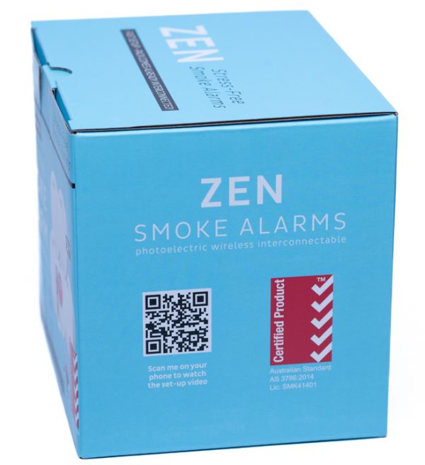 ZEN Photoelectric Interconnected Smoke Alarm - 5 Pack - Right Box Image