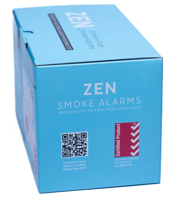 ZEN Photoelectric Interconnected Smoke Alarm - 7 Pack - Right Side Box Image